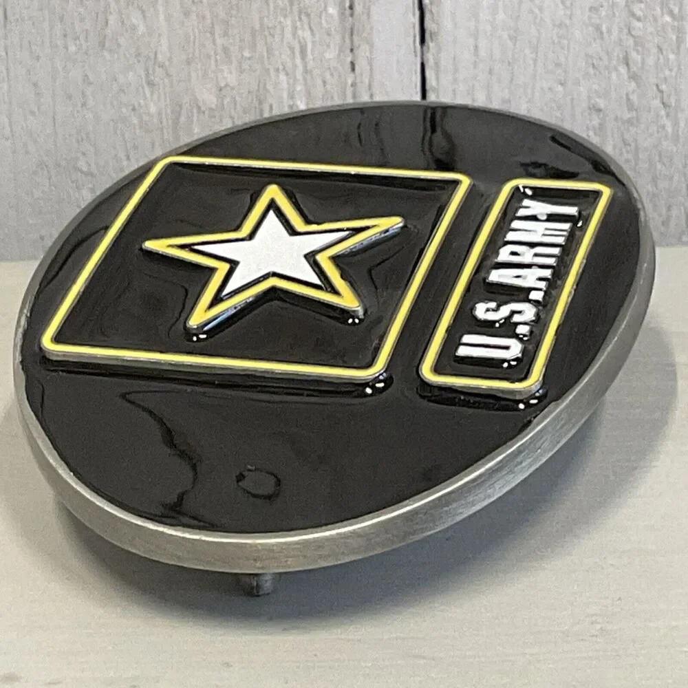 Siskiyou US Army Belt Buckle Mens Black‎ Enamel Military Pewter